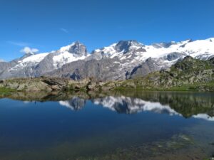 View of La Meije from Plateau dEmparis on a GR54 self-guided trekking holiday