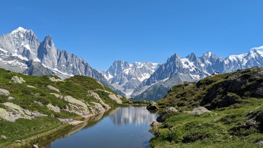 View of the Mont Blanc Massif from near Flegere