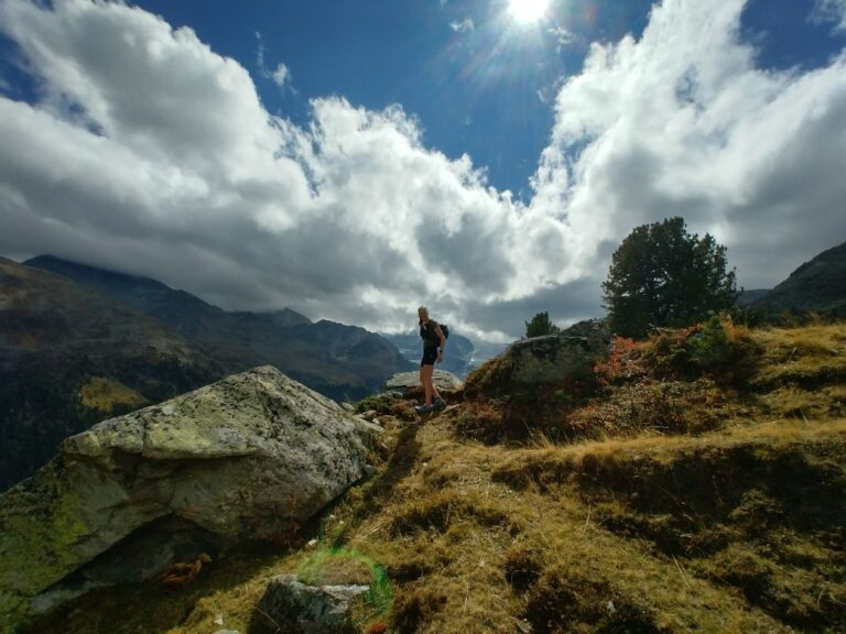 Dramatic skies on the Walkers' Haute Route between Zinal and Gruben