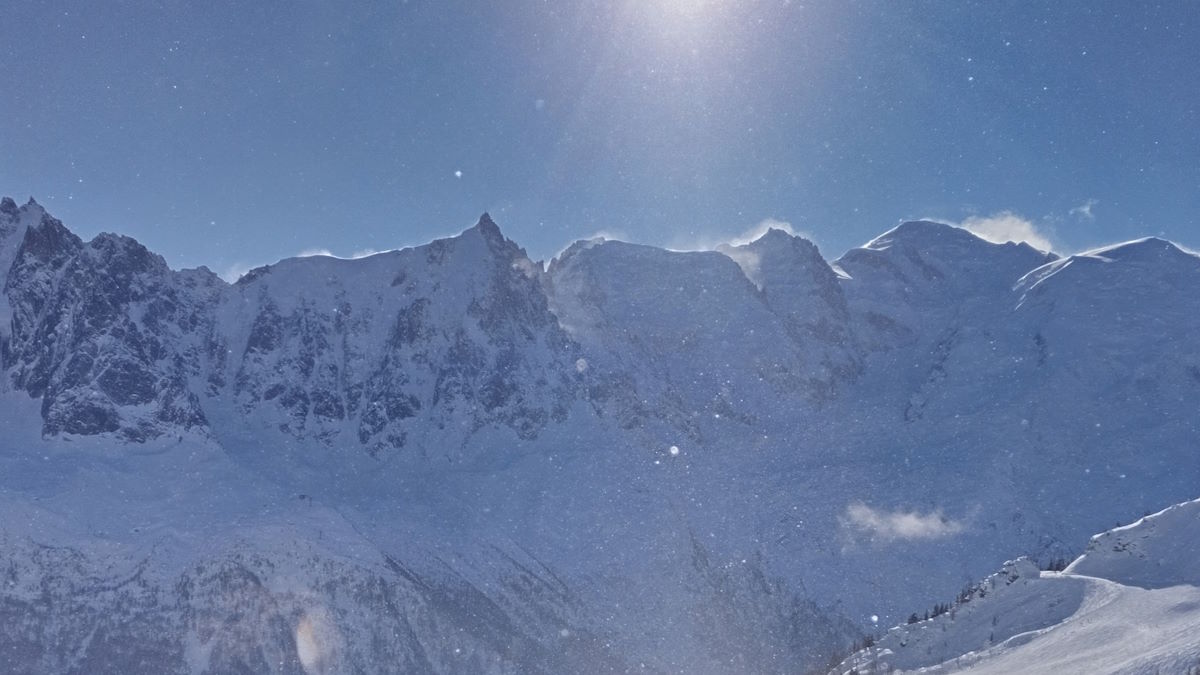 Mont Blanc range in winter